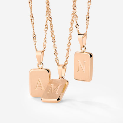 Letter Necklace Rose Gold