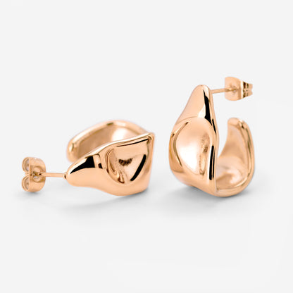 Liquid Shape Studs Rose Gold