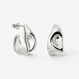 Liquid Shape Studs Silver