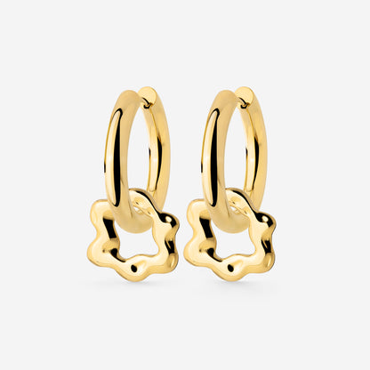 Chunky Melting Donut Hoop Set Medium Gold