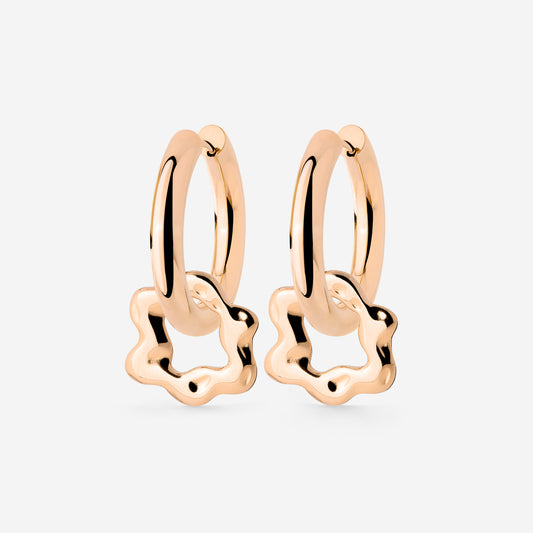 Chunky Melting Donut Hoop Set Medium Rose Gold