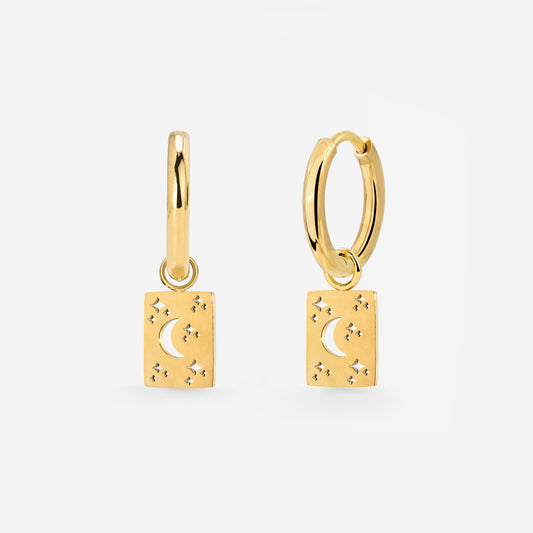 Midnight Lover Hoop Set Small Gold