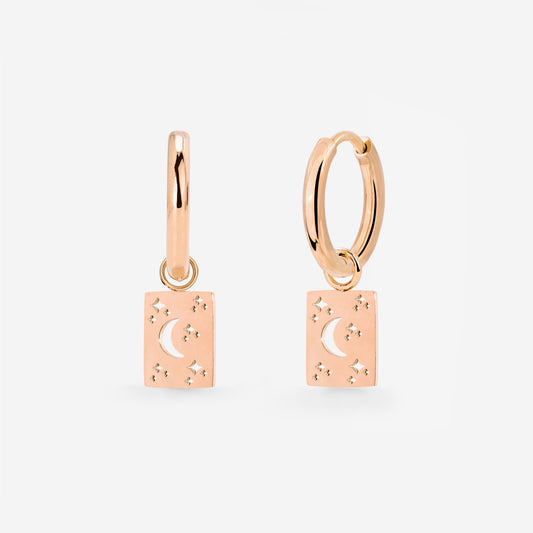 Midnight Lover Hoop Set Small Rose Gold