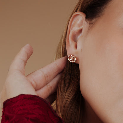 Pretzel Babe Studs Rose Gold