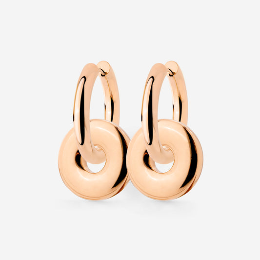 Chunky Sleek Donut Hoop Set Medium Rose Gold