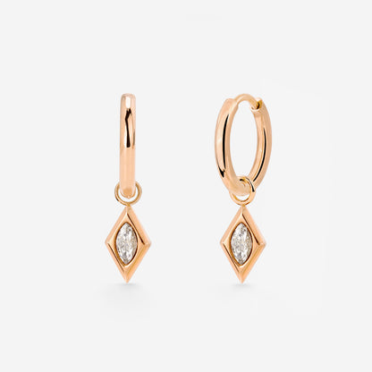Sweet Diamond Hoop Set Small Rose Gold