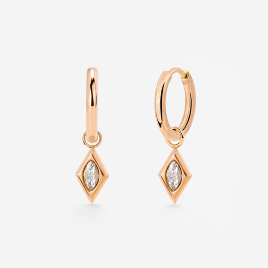 Sweet Diamond Hoop Set Small Rose Gold