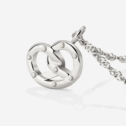 Bedazzle my Pretzel Necklace Silver