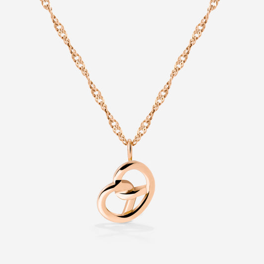 Bedazzle my Pretzel Necklace Rose Gold