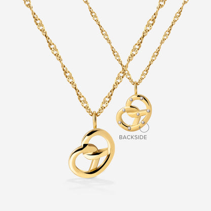 Bedazzle my Pretzel Necklace Gold