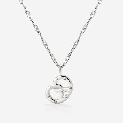 Bedazzle my Pretzel Necklace Silver