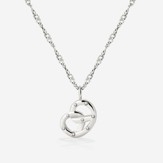 Bedazzle my Pretzel Necklace Silver