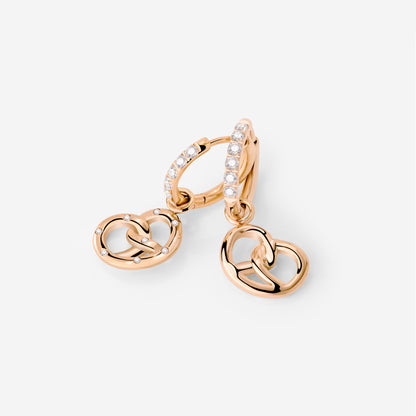 Bedazzled Pretzel Glimmer Hoop Set Small Rose Gold