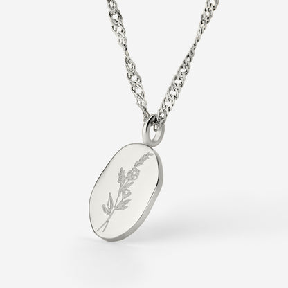Bouquet Coin Necklace Silver