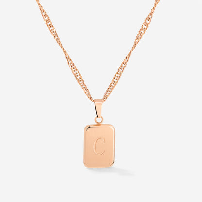 Letter Necklace Rose Gold