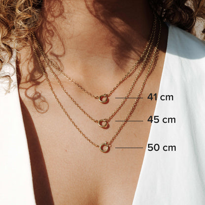 Oval Links Charm Necklace Rose Gold
