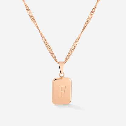 Letter Necklace Rose Gold
