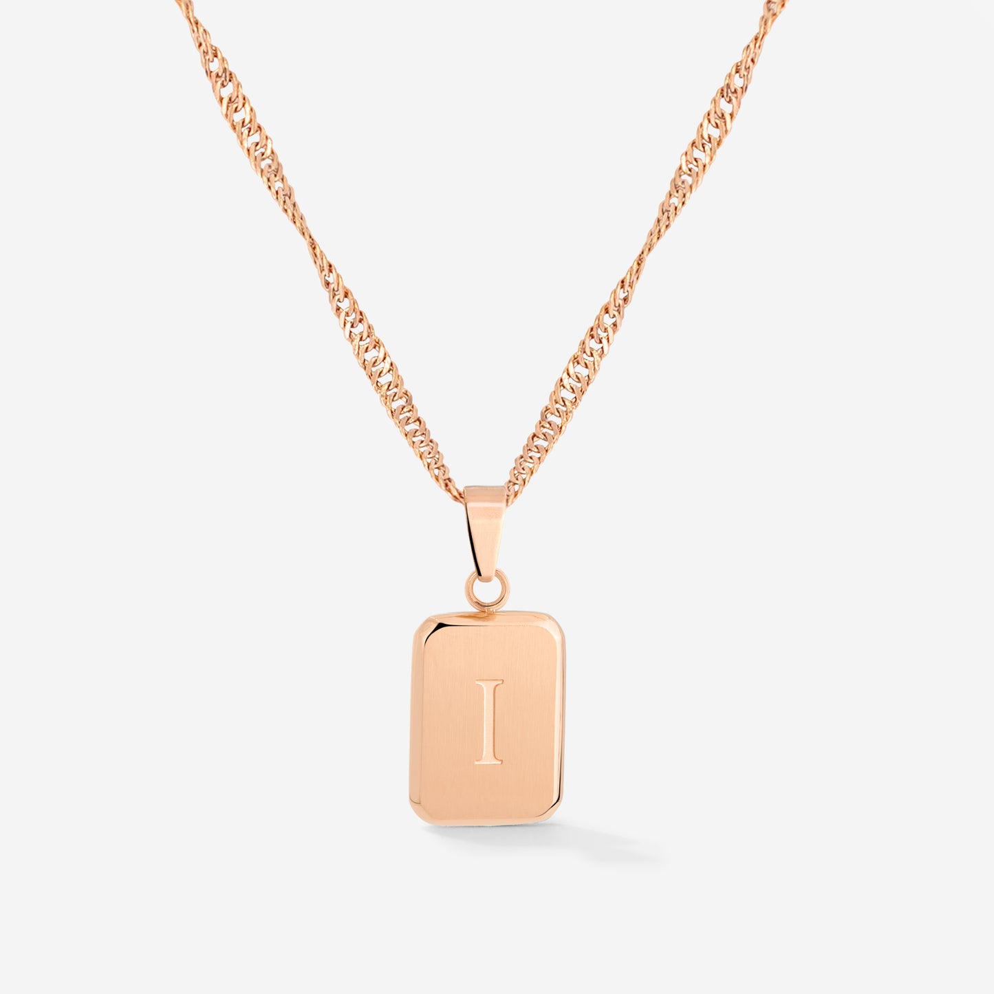 Letter Necklace Rose Gold