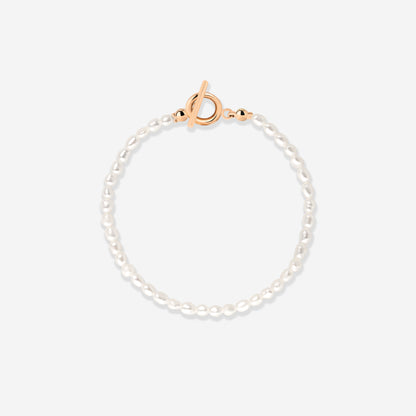Lenis Loving Pearl Bracelet Rose Gold