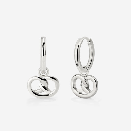 Pretzel Babe Hoop Set Small Silver
