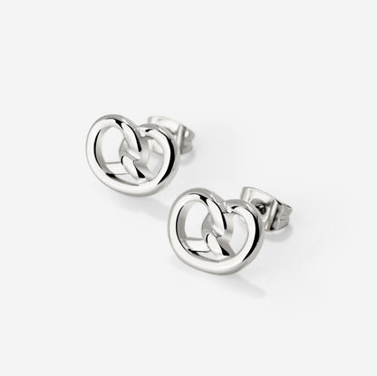 Pretzel Babe Studs Silver