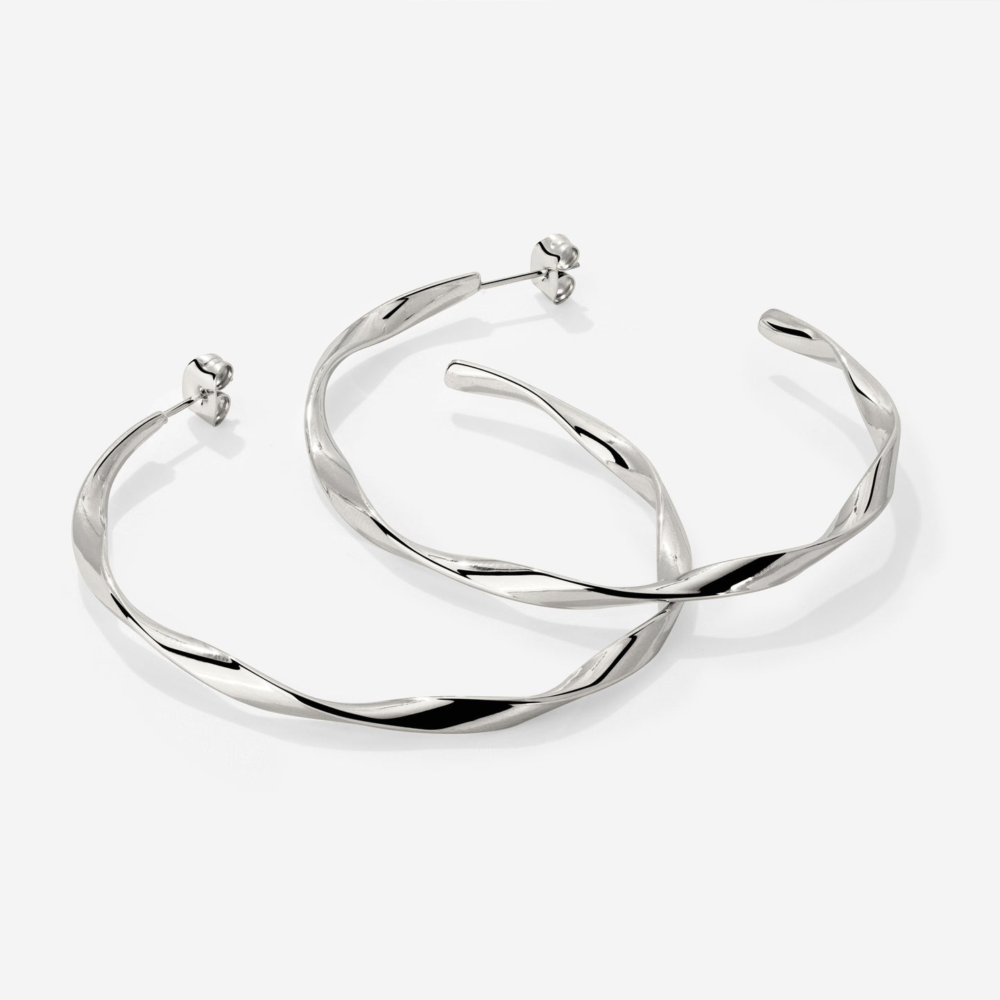 Sahira Hoop Studs Large Silver