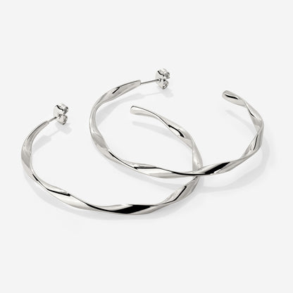 Sahira Hoop Studs Large Silver