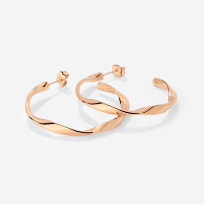 Sahira Hoop Studs Medium Rose Gold