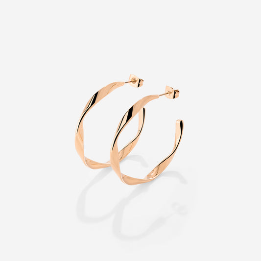 Sahira Hoop Studs Medium Rose Gold