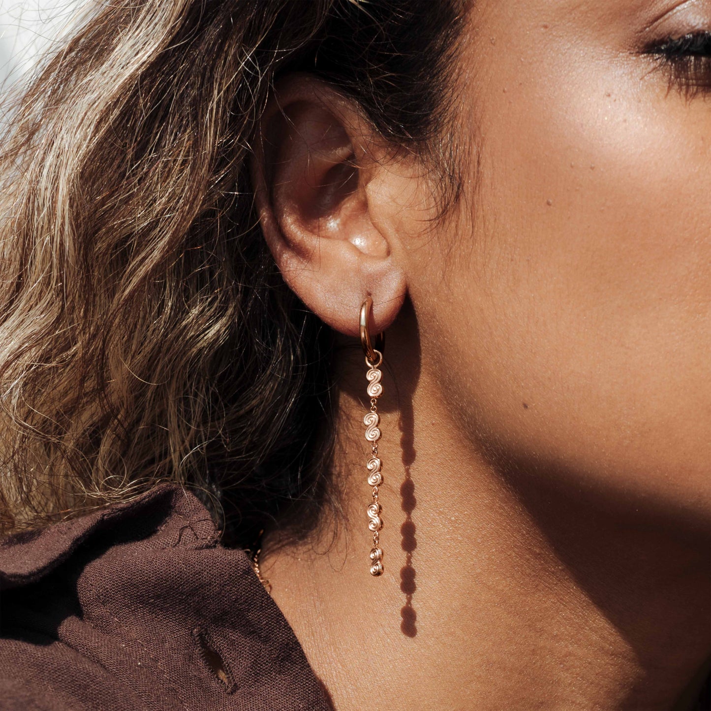 Serpent's Whisper Hoop Set Small Rose Gold