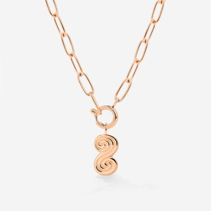 Serpent's Whisper Oval Links Necklace Rose Gold