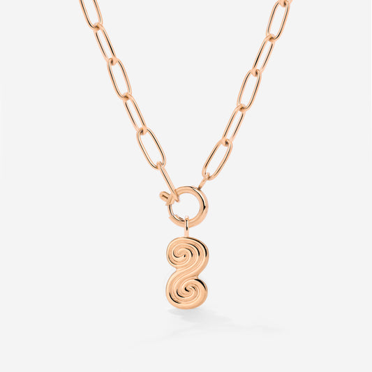 Serpent's Whisper Oval Links Necklace Rose Gold
