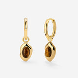 Tiger's Eye Hoop Set Small Gold