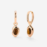 Tiger's Eye Hoop Set Small Rose Gold