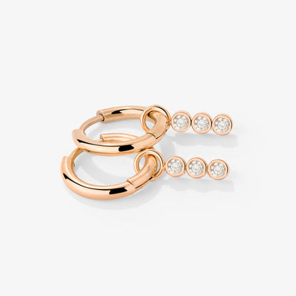 Bezel Bling Hoop Set Small Roségold