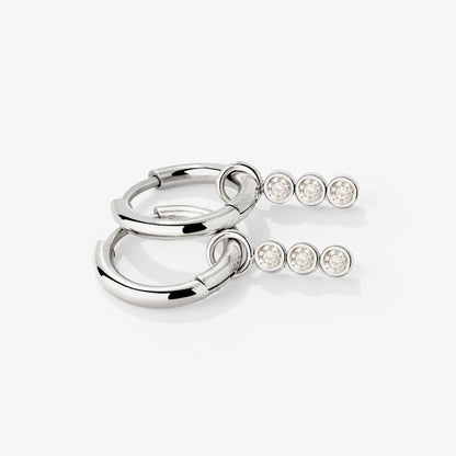 Bezel Bling Hoop Set Small Silber