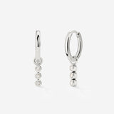 Bezel Bling Hoop Set Small Silver