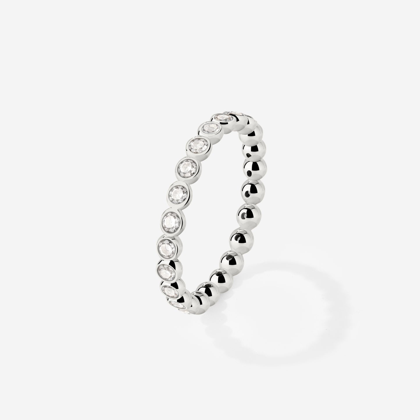 Bezel Bling Ring Silber