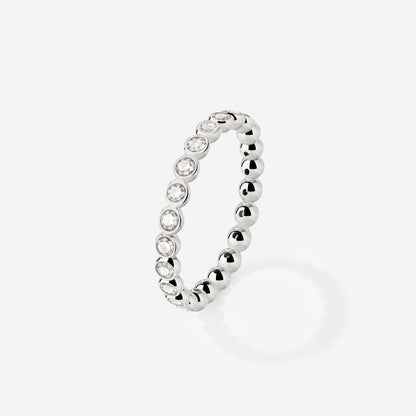 Bezel Bling Ring Silber