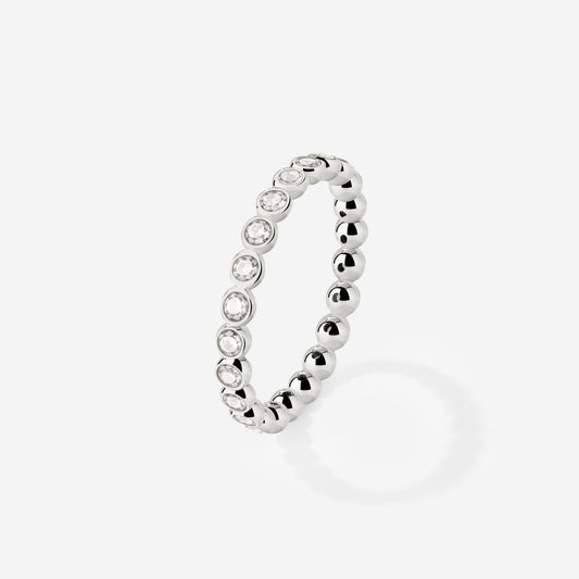 Bezel Bling Ring Silber