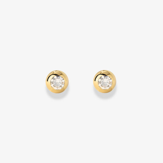 Bezel Bling Studs Gold