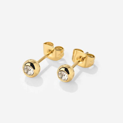 Bezel Bling Studs Gold