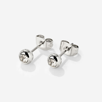 Bezel Bling Studs Silber