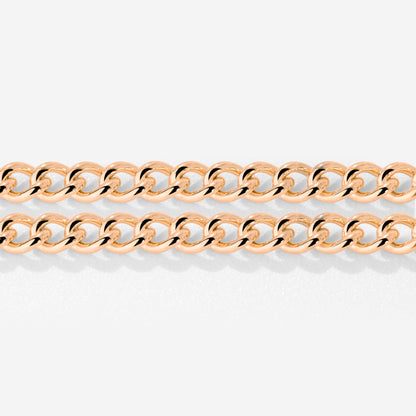 Curb Chain Double Bracelet Rose Gold