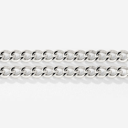Curb Chain Double Bracelet Silver