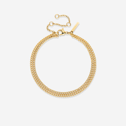Curb Chain Double Bracelet Gold