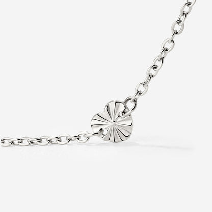 Glass Heart Necklace Silver