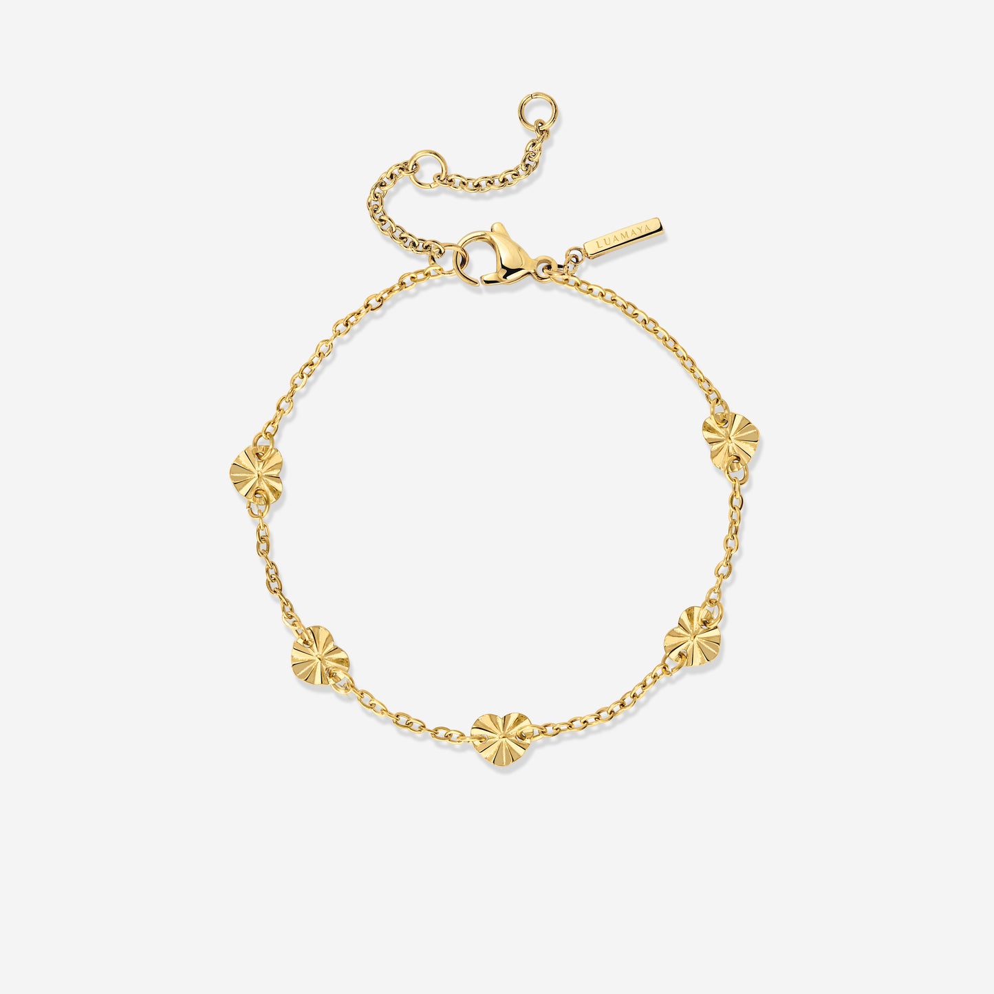 Glass Heart Bracelet Gold
