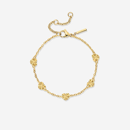 Glass Heart Bracelet Gold