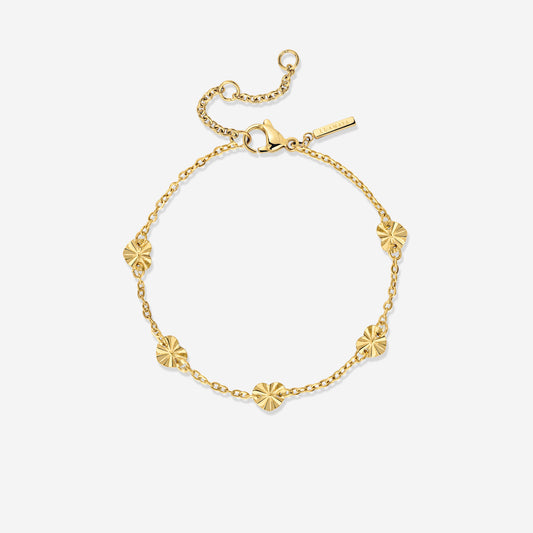 Glass Heart Bracelet Gold